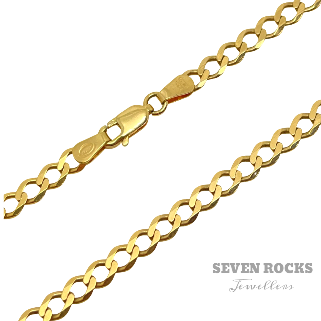 9 K yellow gold curb chain