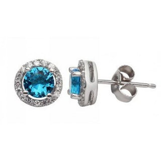 Blue Round Studs