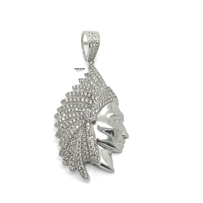 Iced Indian Silver Pendant