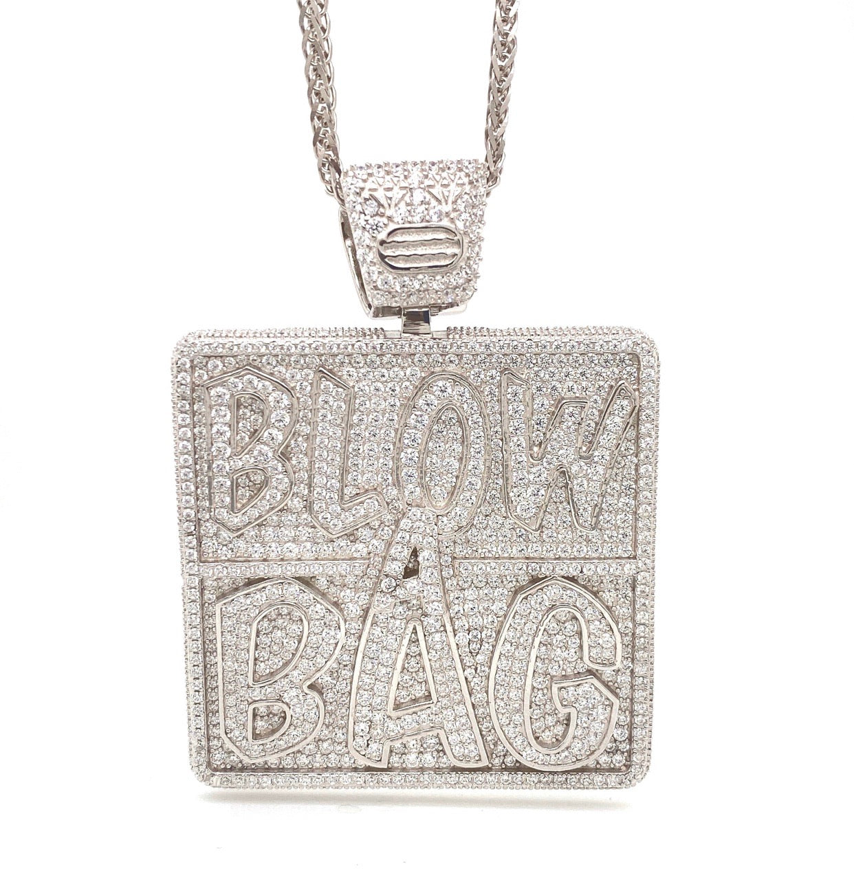 Iced Blow A Bag Silver Pendant(Large)