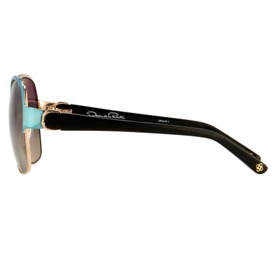 Oscar De La Renta Sunglasses Oversized Aquamarine Enamel and Grey ODLR50C1SUN