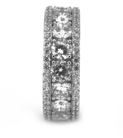 White Gold Iced Eternity silver  ring