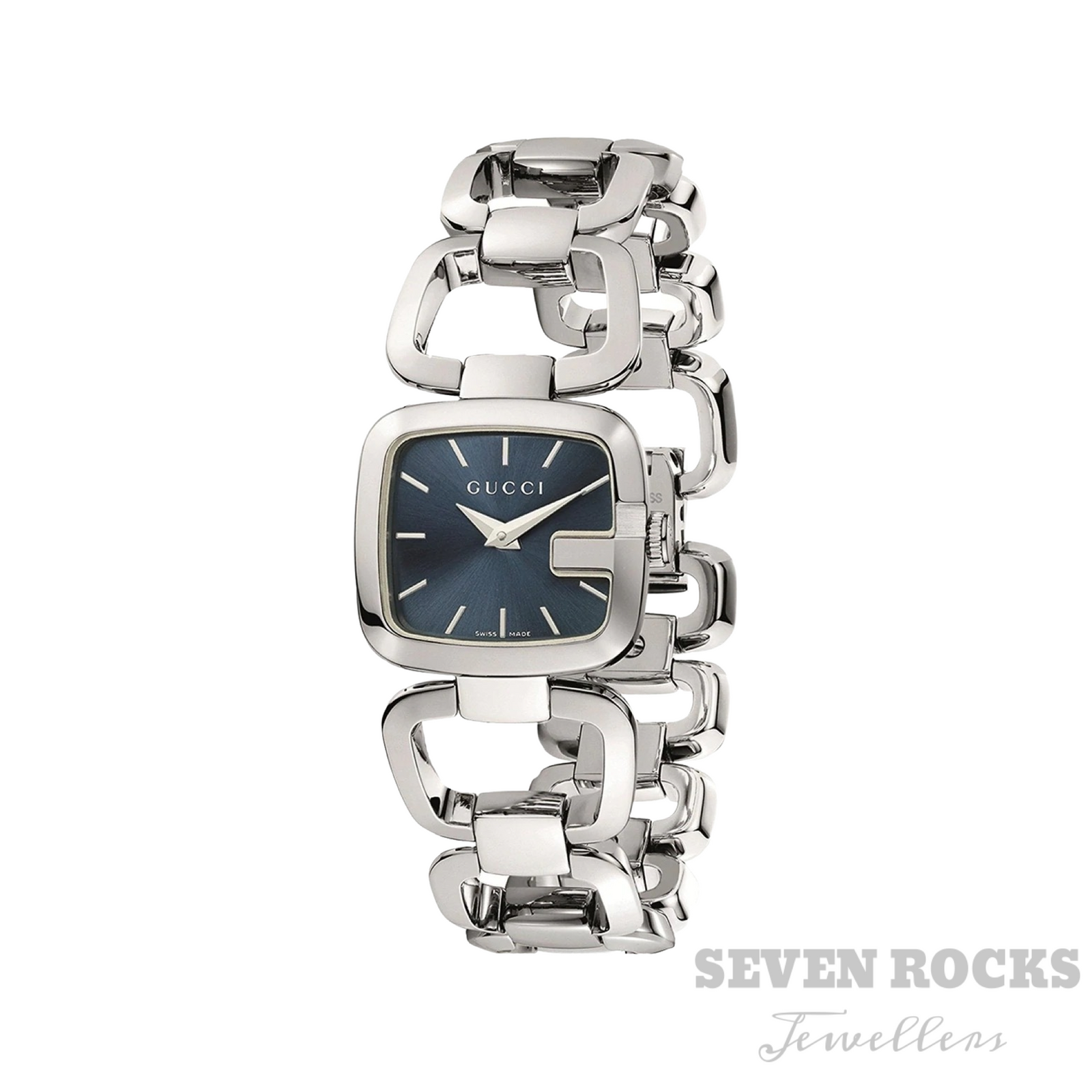 Gucci Ladies Watch G 30mm Silver Blue YA125405