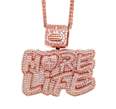 Iced More Life Silver Pendant  (Large)