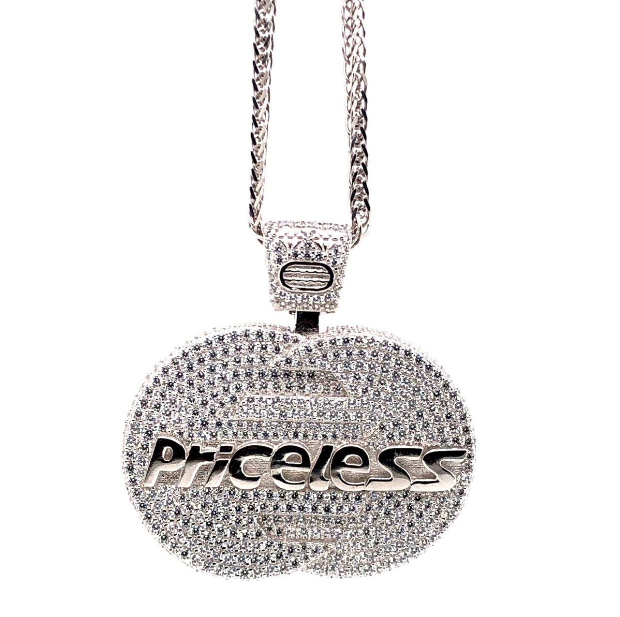 Iced Priceless Silver Pendant
