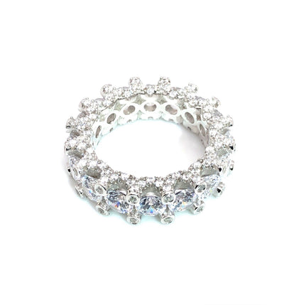 White Gold Icy Cluster Ring