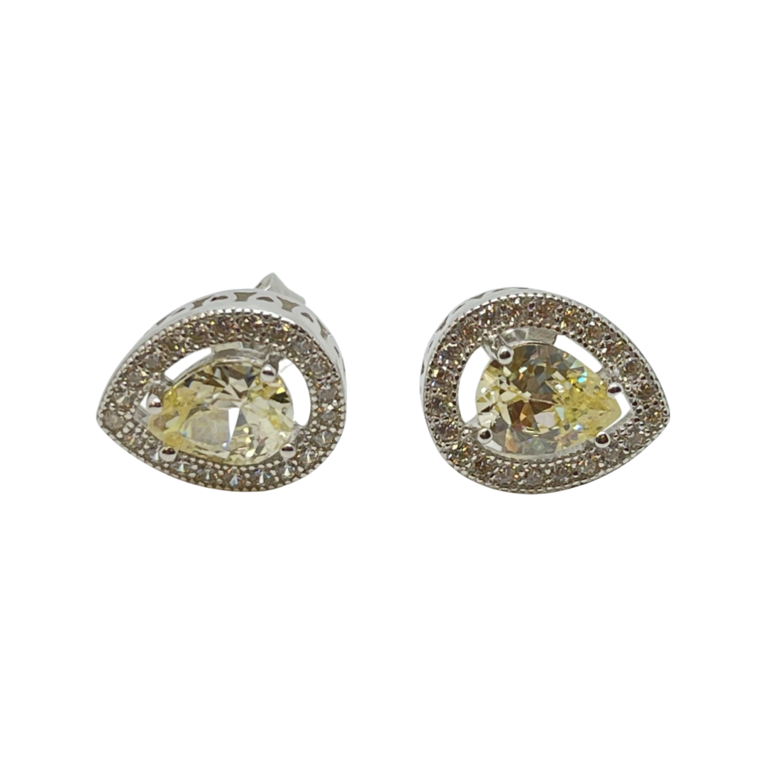 Tear drop yellow earrings