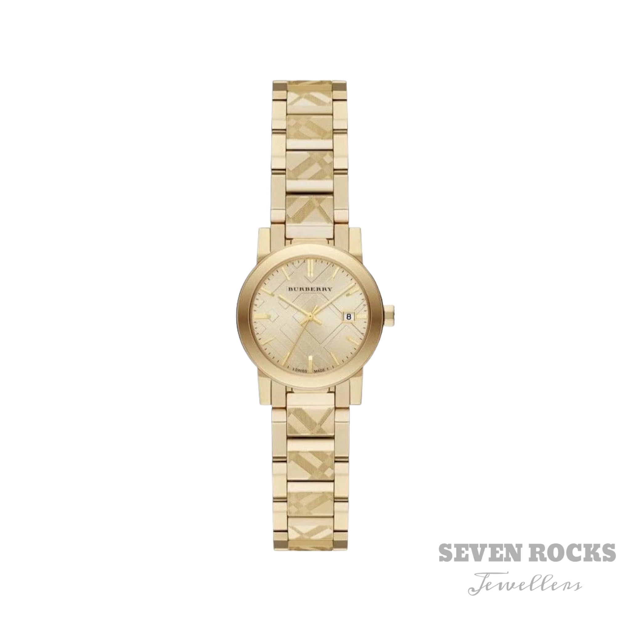 Burberry Ladies Watch The City Engraved Check Gold BU9234 Seven Rocks