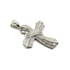 Iced Baguette Silver Cross