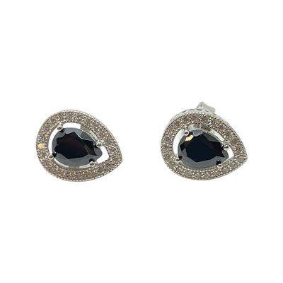 Tear drop black earrings