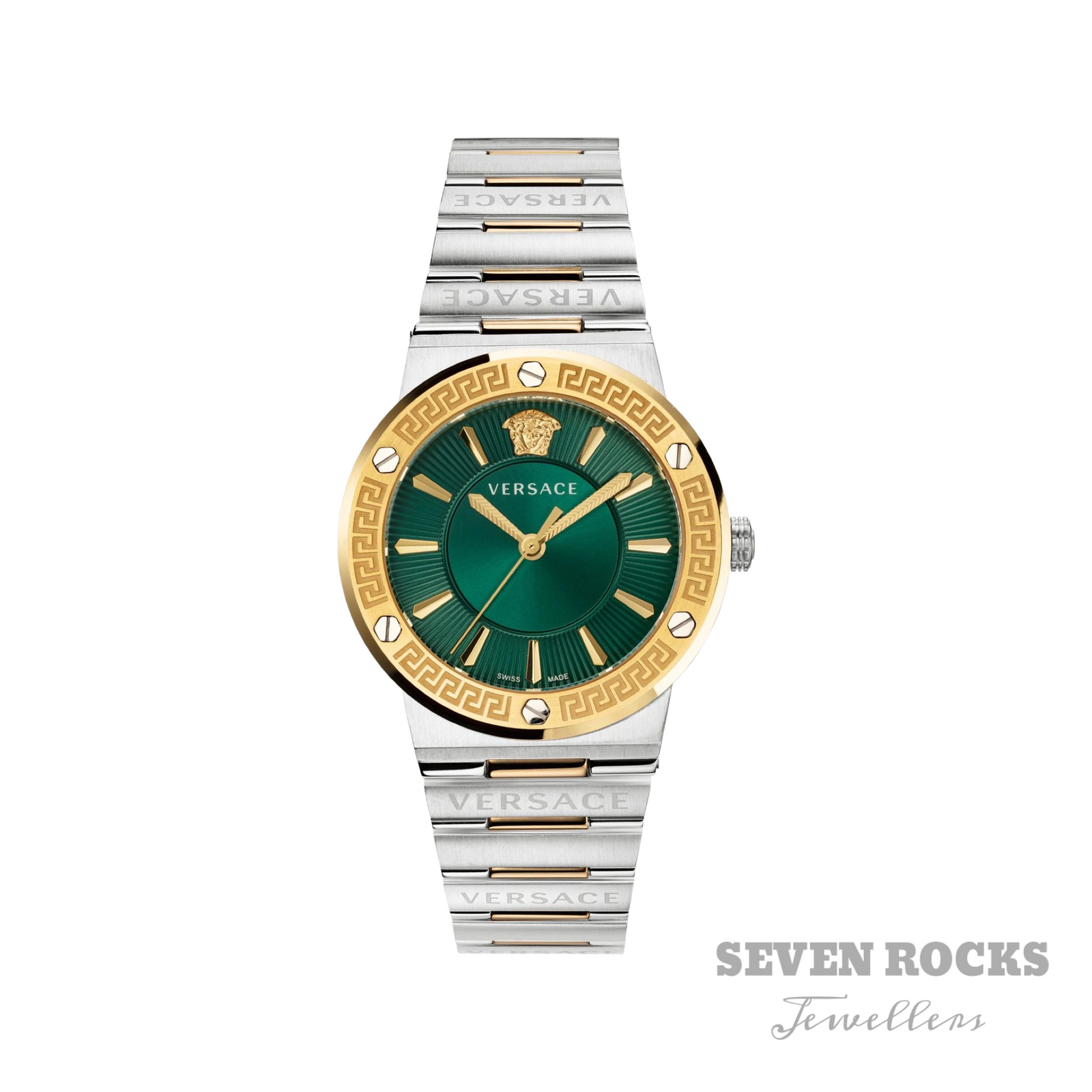 Versace Greca Logo Small Seconds Two-Tone Green