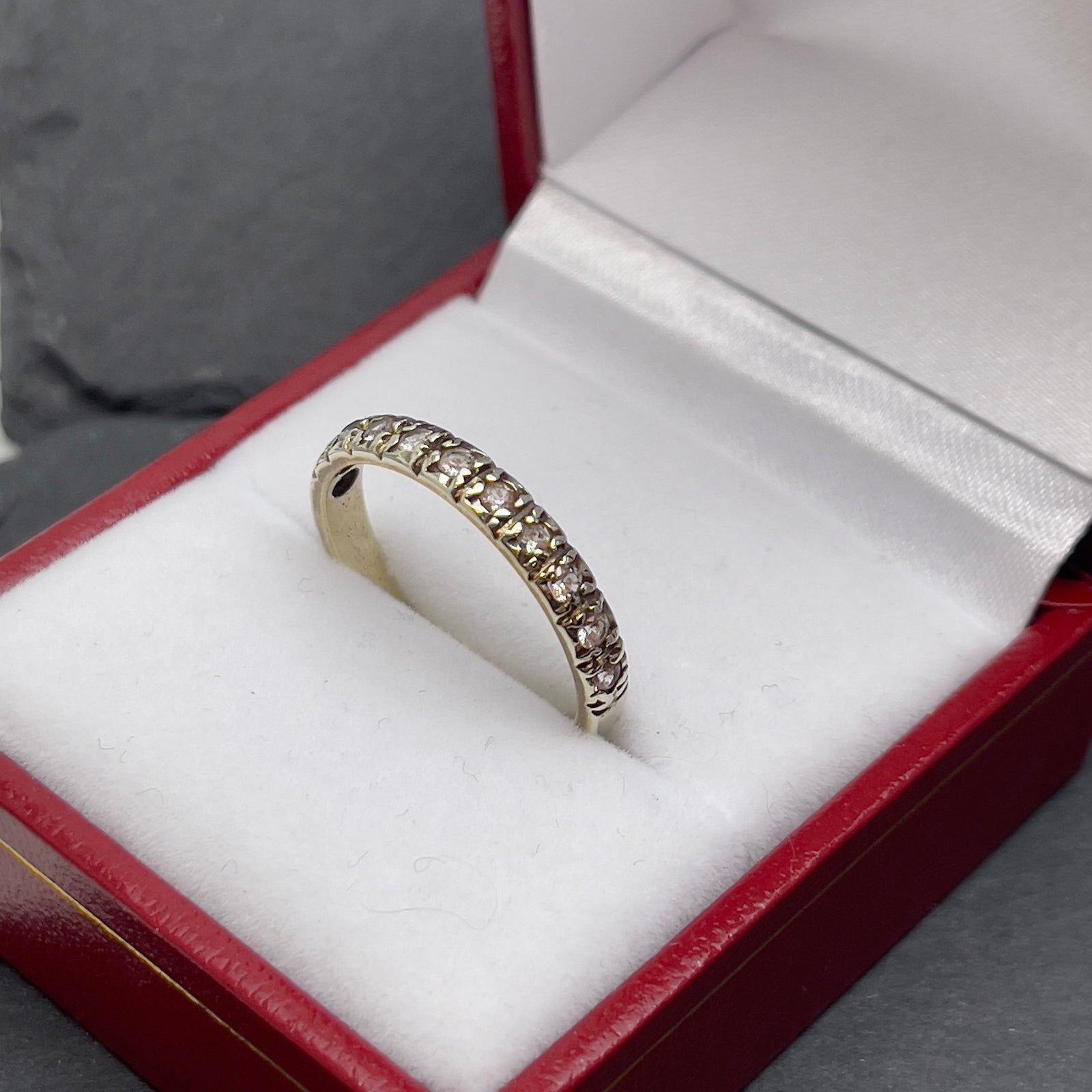 9 k half eternity CZ ring