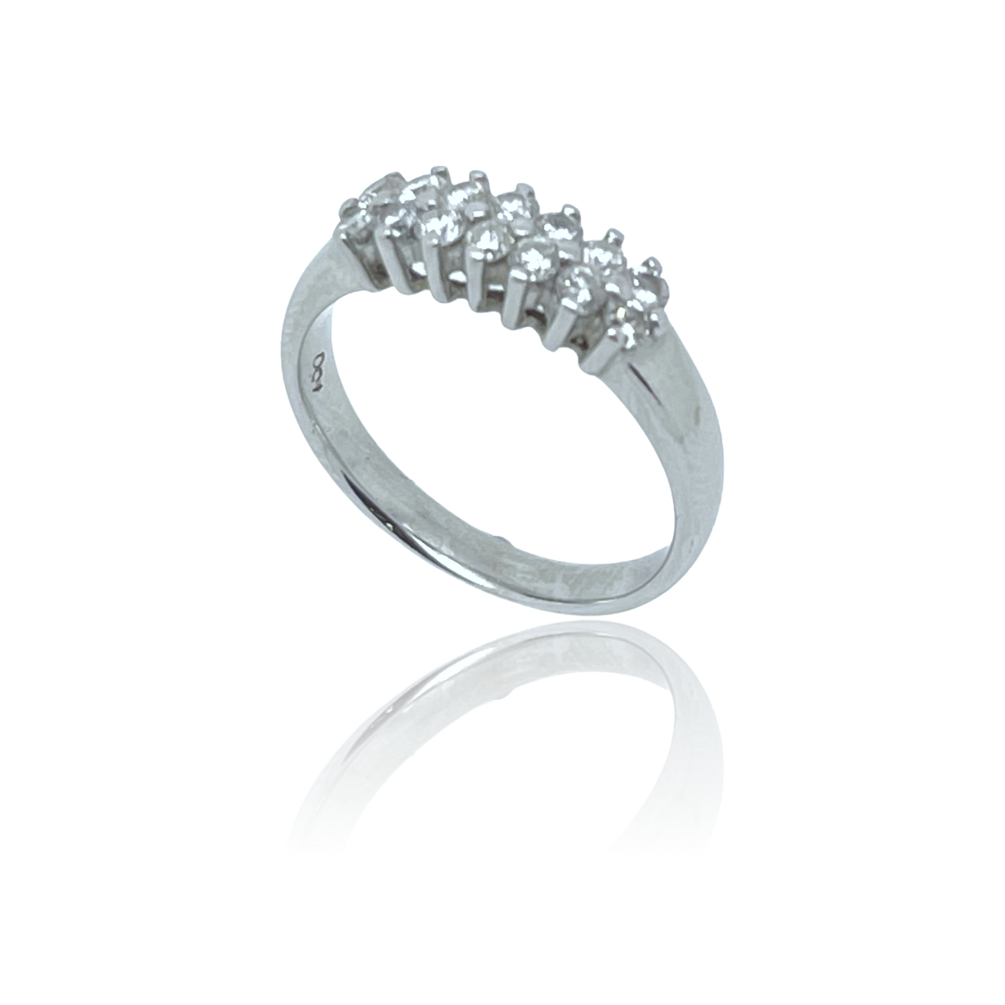 18 k half eternity two row diamond ring Seven Rocks