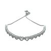 Heart Adjustable Ladies Silver Bracelet