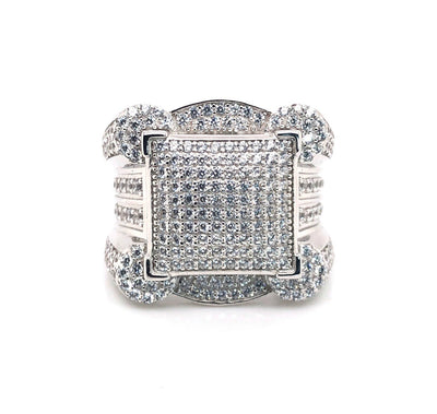 White Gold Iced Canon Ring