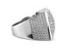 White Gold Iced Square Bubble Ring