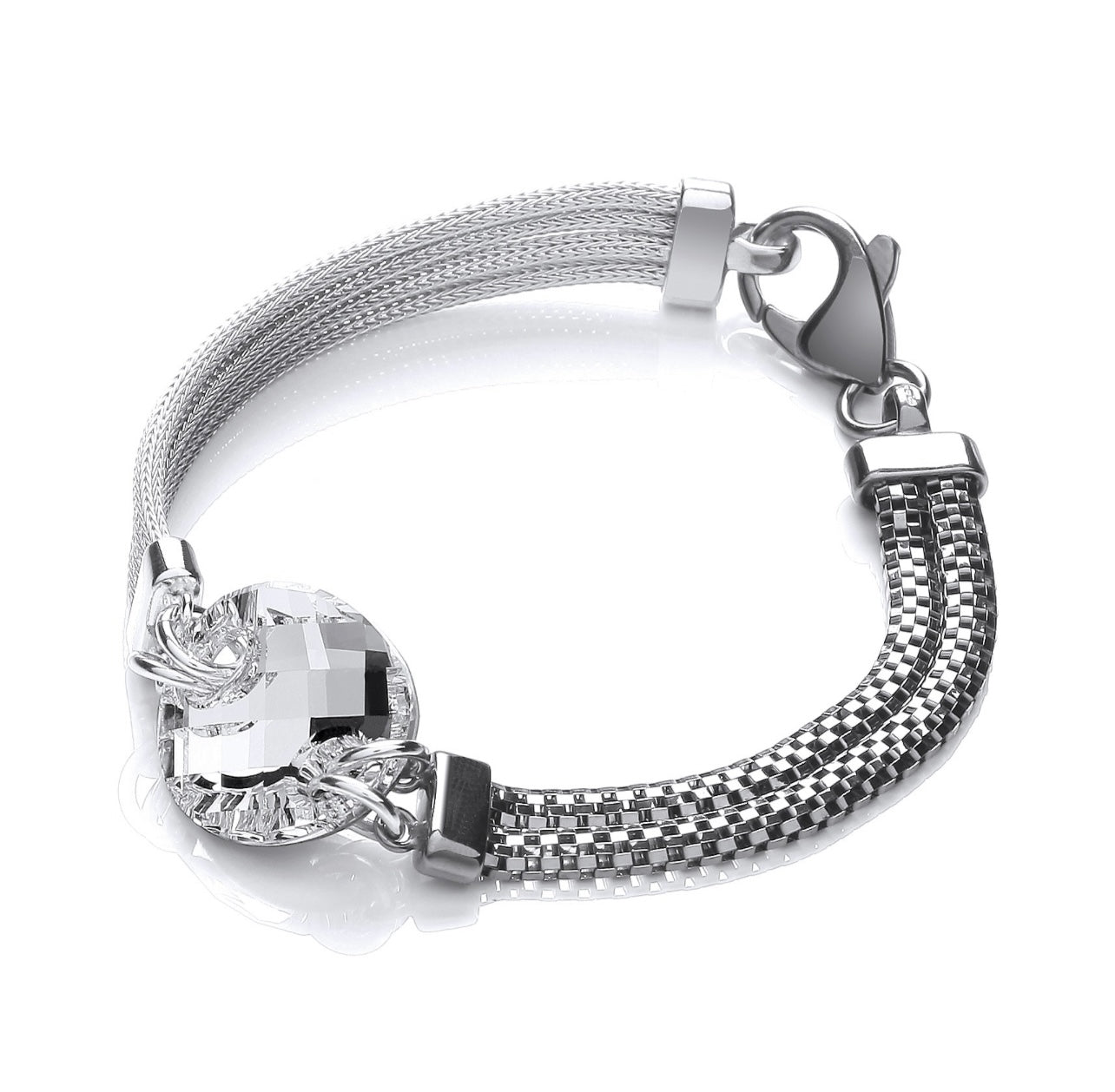 Ruthenium & Silver Mesh Bracelet JZBR023