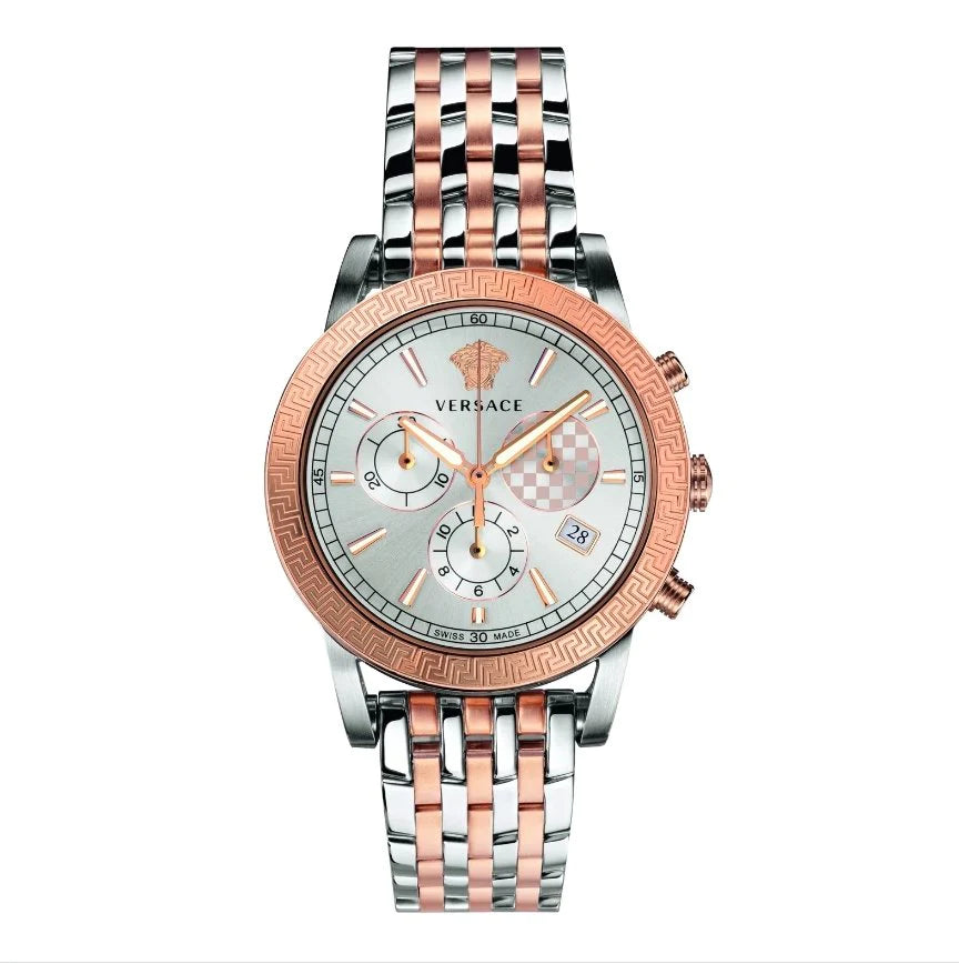 Versace Chronograph Watch Sports Tech 2 Tone Rose Gold VELT00319