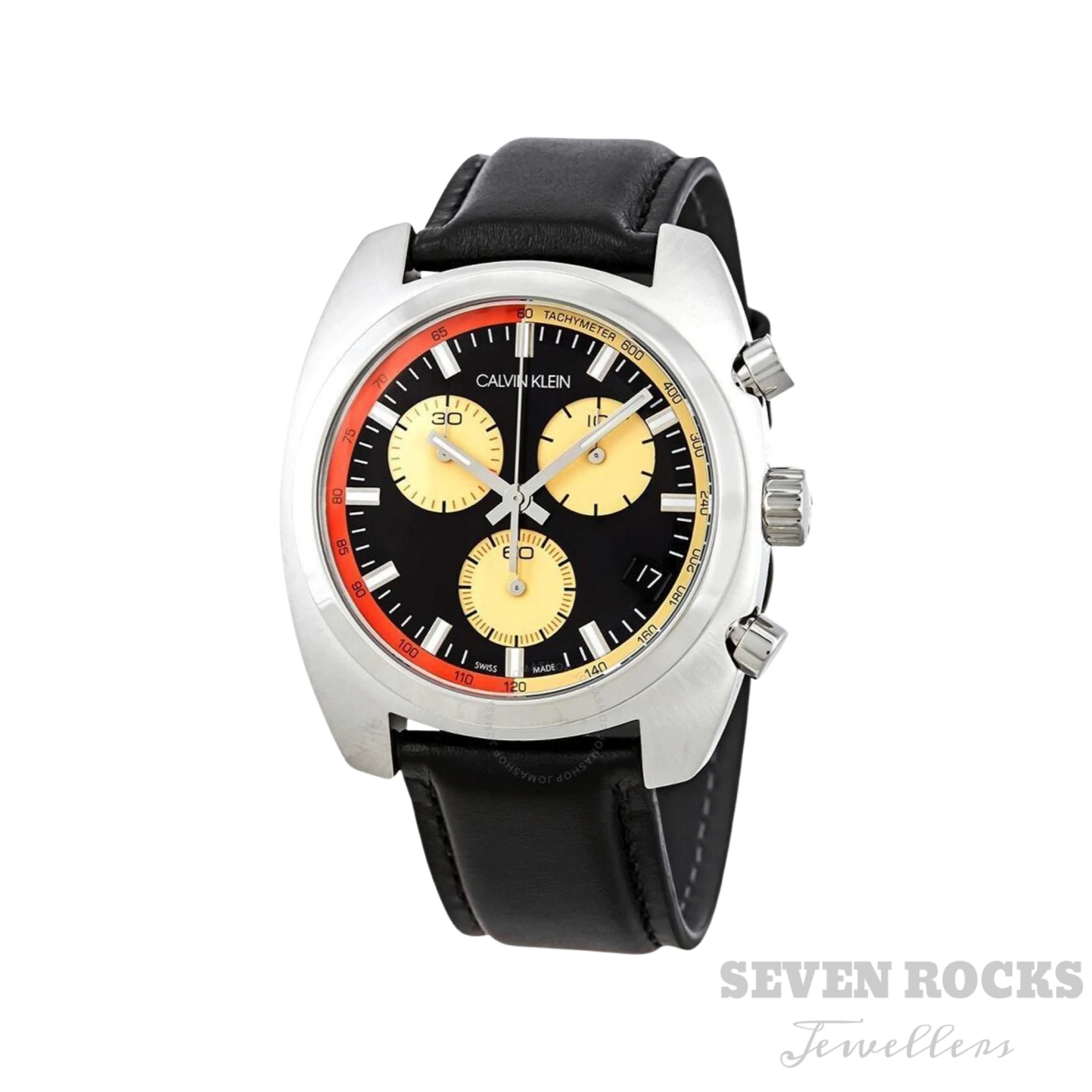 Calvin Klein Men's Achieve Watch Chronograph Black Leather K8W371C1
