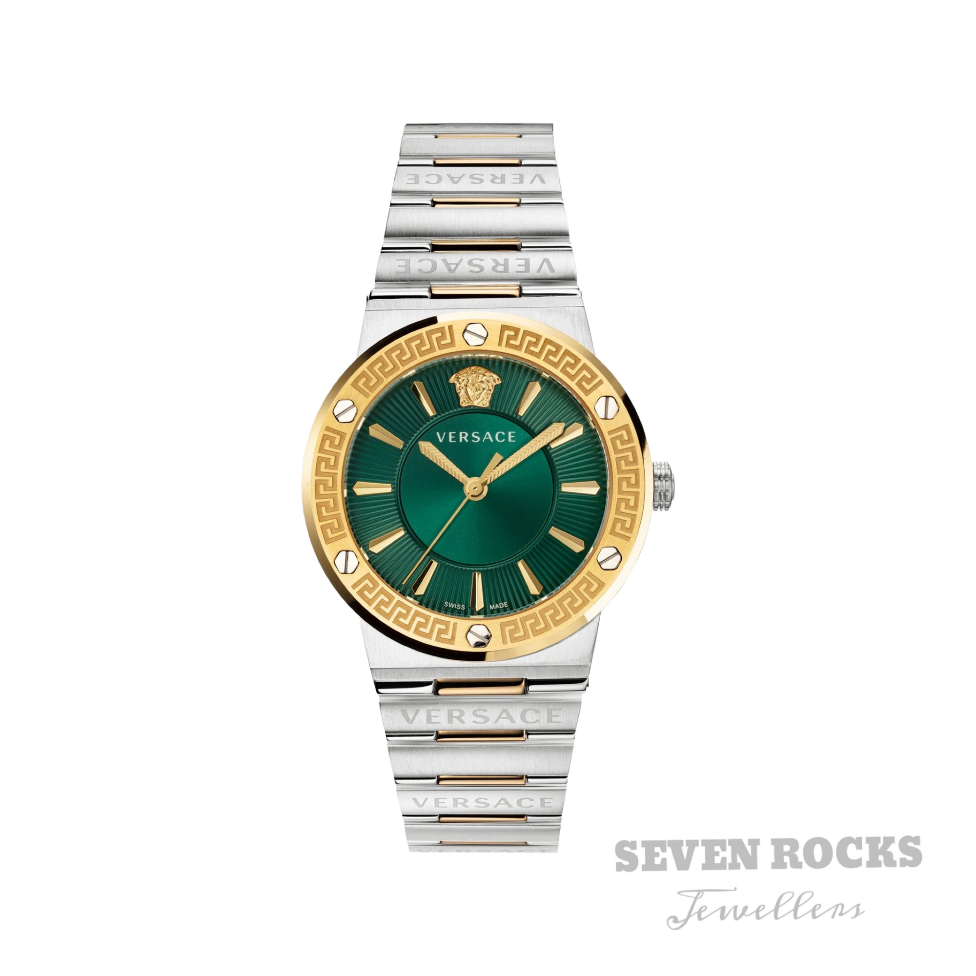 Versace Ladies Watch Greca Logo Two-Tone Green VEVH00720