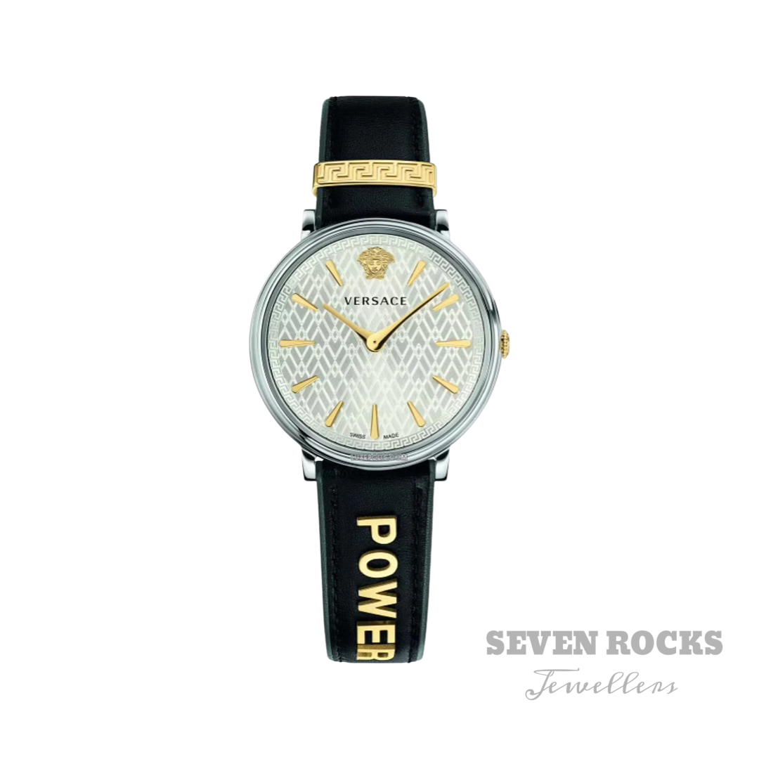 Versace V-Circle Manifesto Power Edition Two-Tone Silver