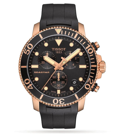 Tissot Chronograph Watch SEASTAR 1000 Rose Gold T1204173705100