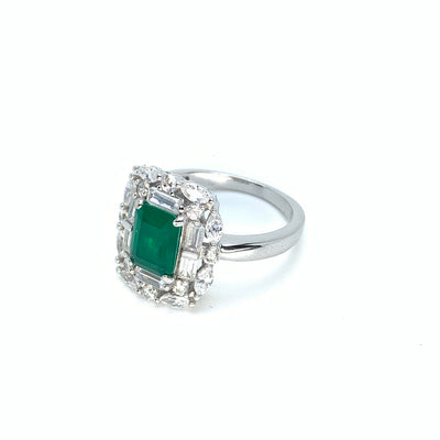 Fancy Touch of Emerald Ring