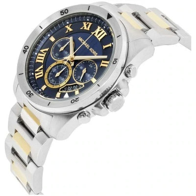 Michael Kors Watch Brecken Chronograph Two Tone Blue MK8437