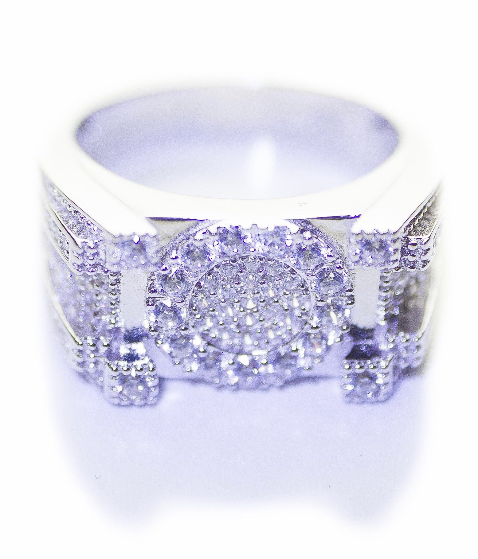 White Gold Iced Rebel Ring