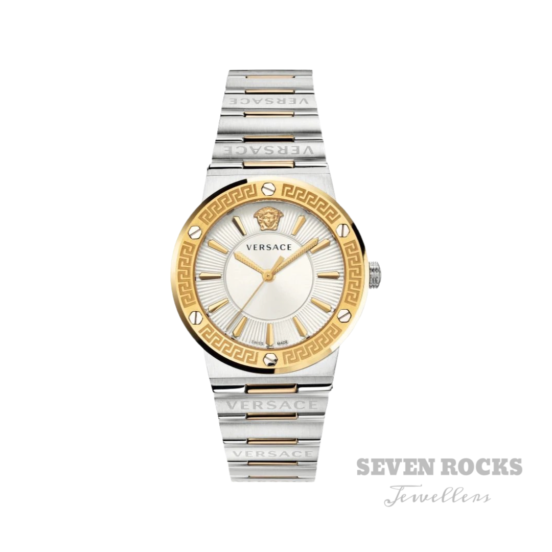 Versace Ladies Watch Greca Logo Two-Tone Silver VEVH00620