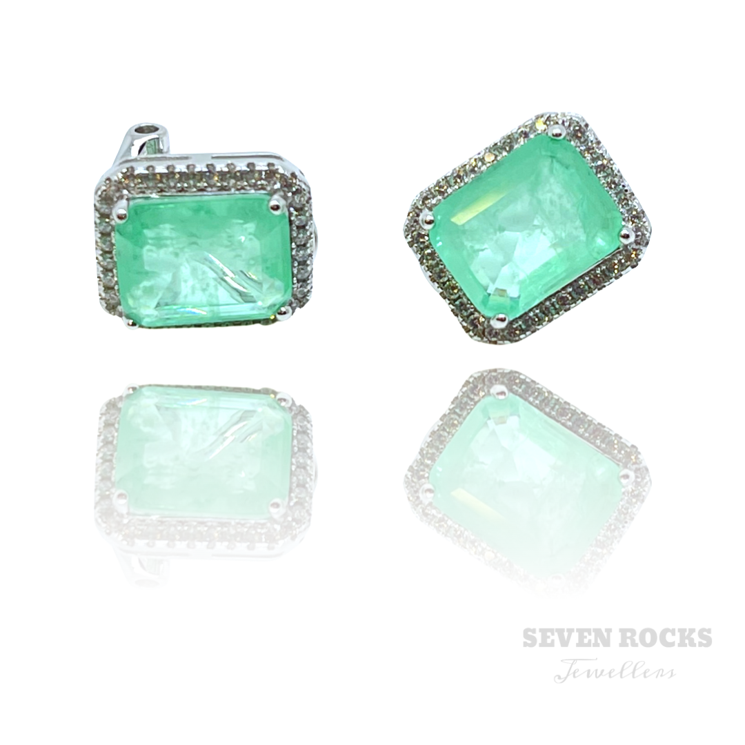 Emerald Cut Ice Cube Earrings
