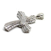 Iced Baguette Silver Cross