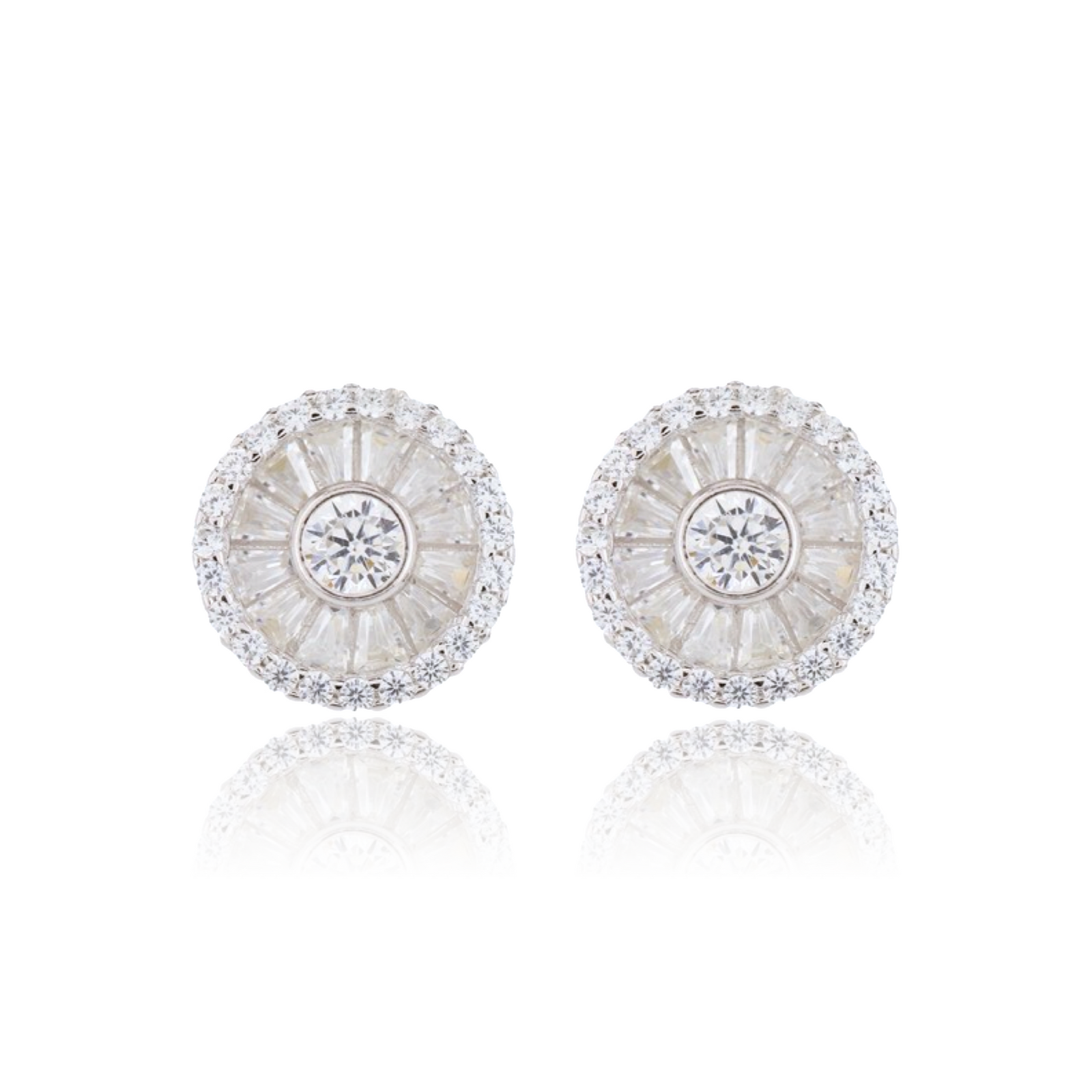 Baguette Round Earrings