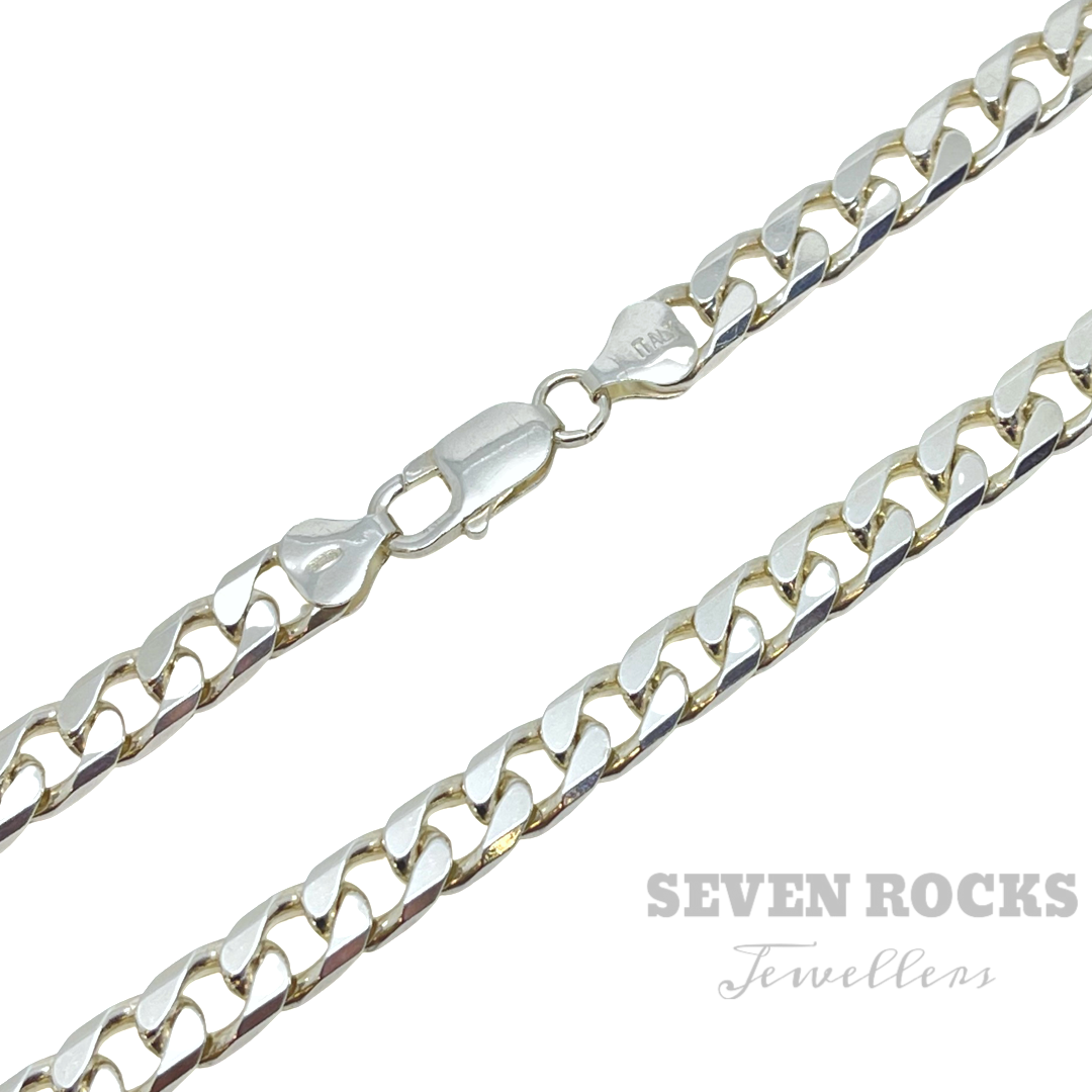 Silver Curb Chain 24” inches 7 mm
