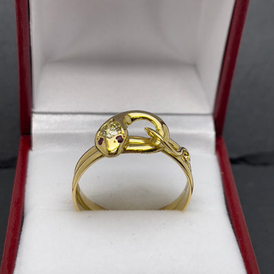 18 K diamond snake ring