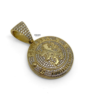 Iced Chelsea Pendant - Yellow Gold Finish