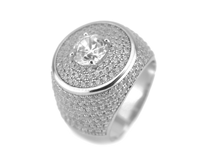 White Gold Iced Miami Ring