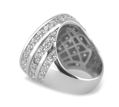 Moissanite Iced Out Rings for Men 925 Sterling Silver Diamond Pave Rings D/  E Color VVS1 Men's Moissanite Pinky Rings (Size:5-10) - Walmart.com