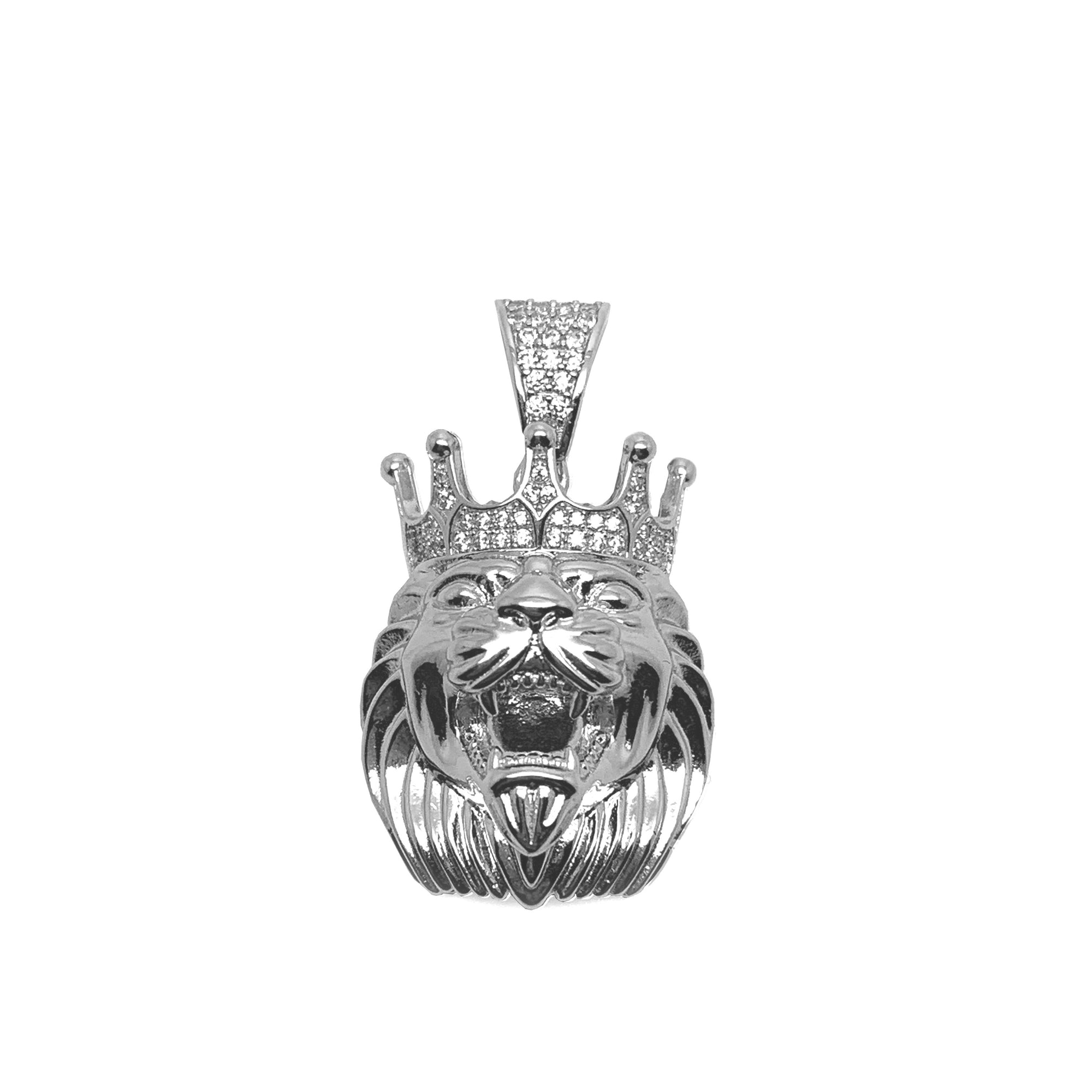 Lion with crown silver pendant 