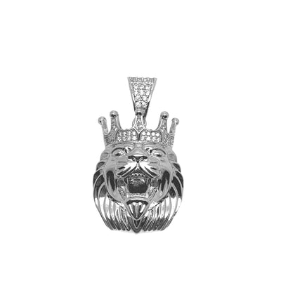 Lion with crown silver pendant