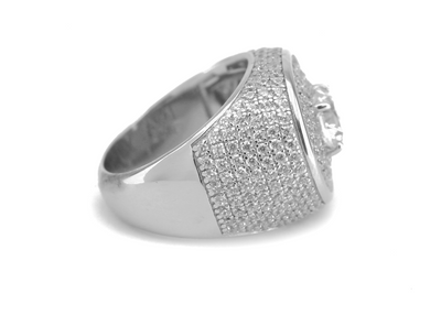 White Gold Iced Miami Ring