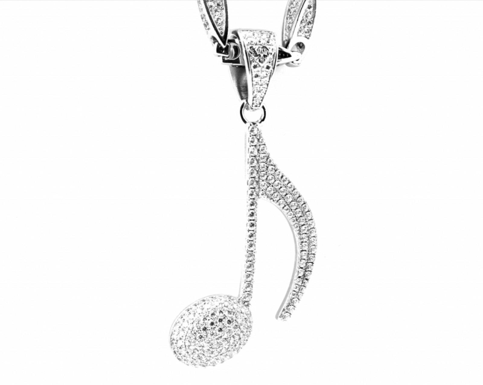 Iced Note Silver Pendant
