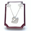 White Gold Iced Swan Set Earrings & Necklace