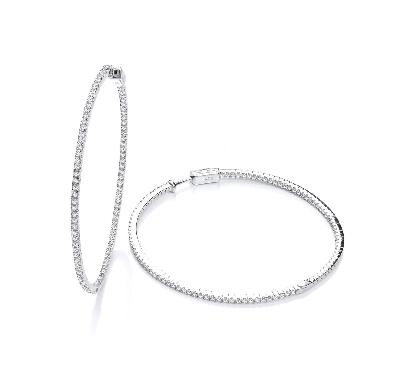 Micro Pave' 60mm Round Hoop Earrings JZER159