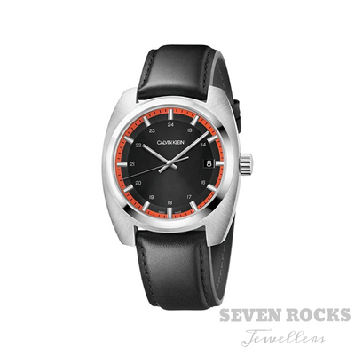 Calvin Klein Men's Achieve Watch Black Leather K8W311C1