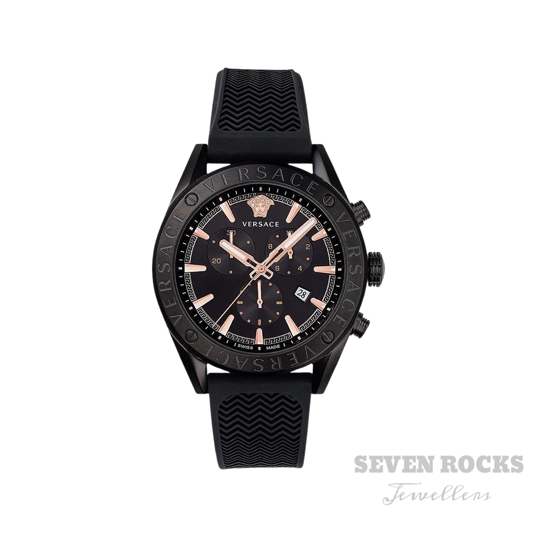 Versace Black Rubber Chronograph Men's Watch