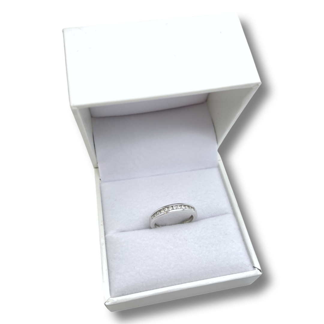9 K Half Eternity Diamond Ring