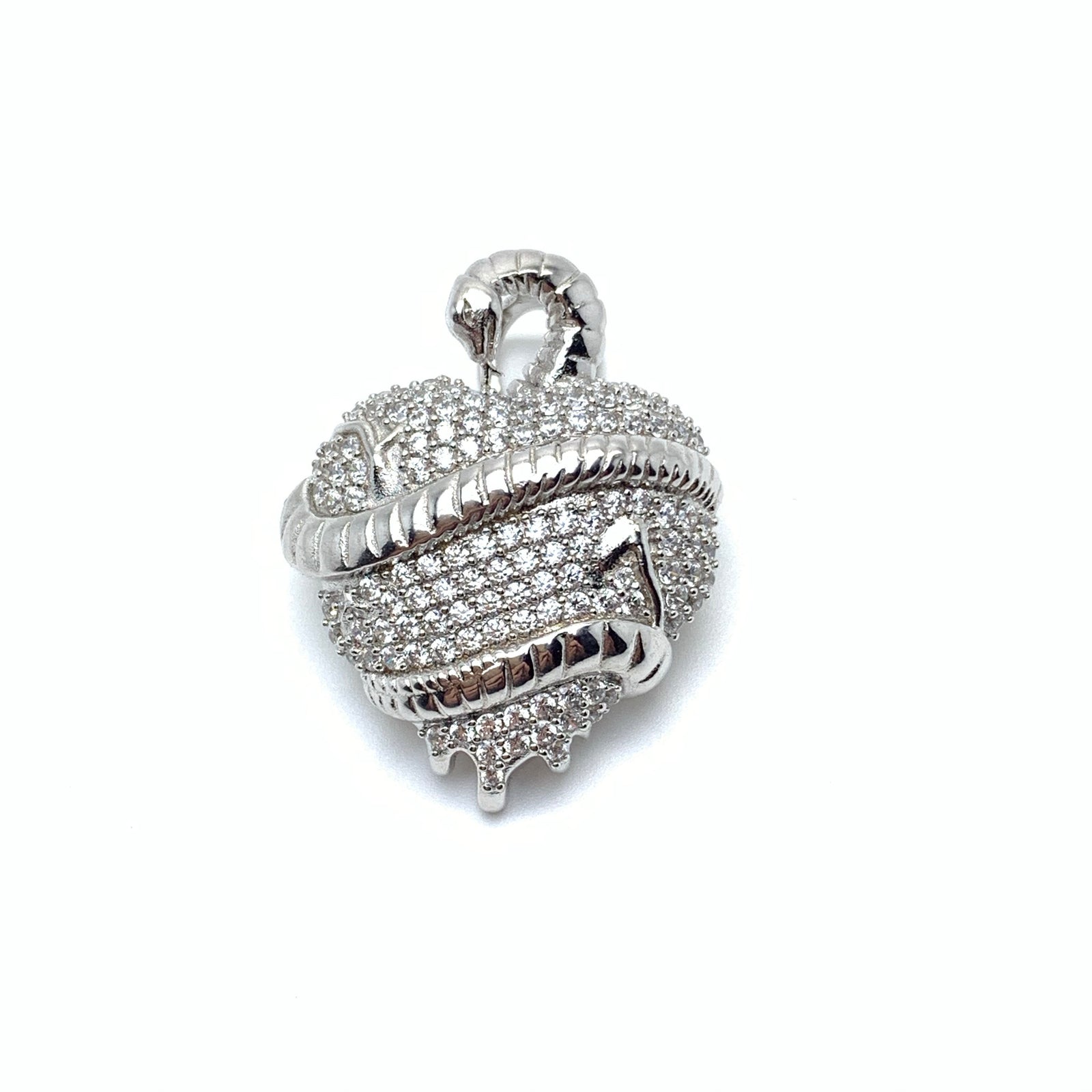Iced Snake Heart Pendant