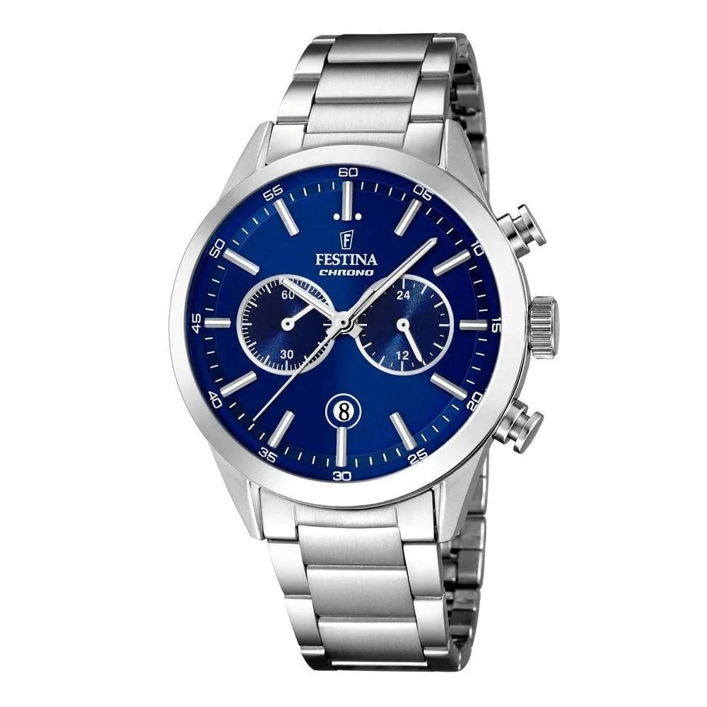 Festina Watch Blue Chrono Stainless Steel F16826 B Seven Rocks