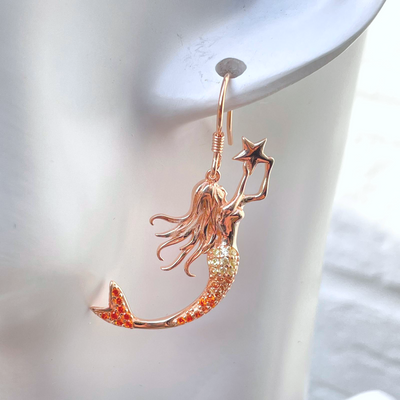 Mermaid Earrings (Rose Gold Finish )